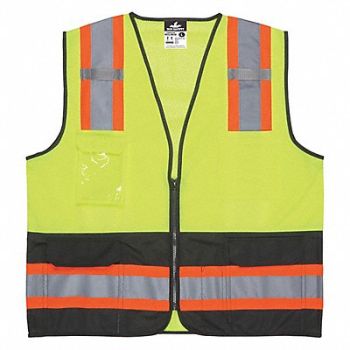 MCR SAFETY K2284 High Visibility Vest 4XL Size Unisex, 55KY15