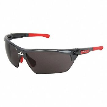 MCR SAFETY Safety Glass Gray Lens Half-Frame, 55KY33