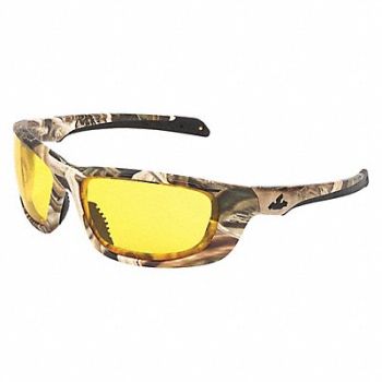 MCR SAFETY Safety Glass Amber Lens Full-Frame, 55KY54