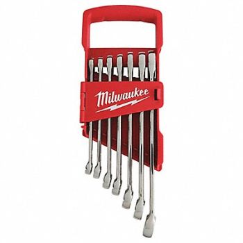 MILWAUKEE Combo Wrench St CV Steel Chrome Standard, 55MN27