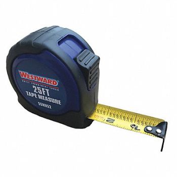 WESTWARD Tape Measure 25 ft L Blade Steel, 55MN52