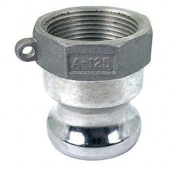 GRAINGER APPROVED Cam and Groove Adapter 1-1/4 Aluminum, 55MU99