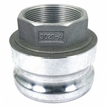 GRAINGER APPROVED Cam and Groove Adapter 3 Aluminum, 55MV03