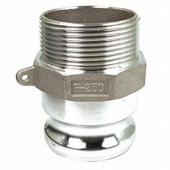 GRAINGER APPROVED Cam and Groove Adapter 2-1/2 Aluminum, 55MV26