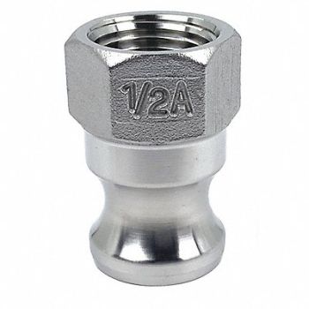 GRAINGER APPROVED Cam and Groove Adapter 1/2 316 SS, 55MV57