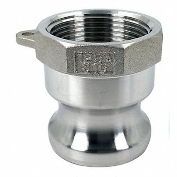 GRAINGER APPROVED Cam and Groove Adapter 1-1/4 316 SS, 55MV59