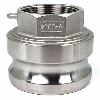 GRAINGER APPROVED Cam and Groove Adapter 3 316 SS, 55MV61