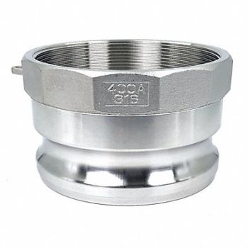 GRAINGER APPROVED Cam and Groove Adapter 4 316 SS, 55MV63