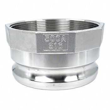 GRAINGER APPROVED Cam and Groove Adapter 5 316 SS, 55MV64