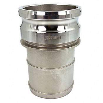 GRAINGER APPROVED Cam and Groove Adapter 4 316 SS, 55MV79