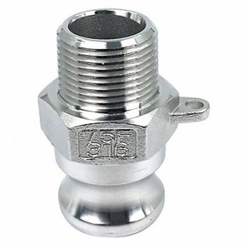GRAINGER APPROVED Cam and Groove Adapter 3/4 316 SS, 55MV83
