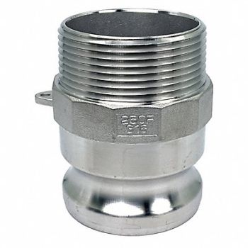 GRAINGER APPROVED Cam and Groove Adapter 2-1/2 316 SS, 55MV85