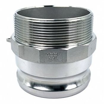 GRAINGER APPROVED Cam and Groove Adapter 4 316 SS, 55MV86
