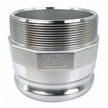 GRAINGER APPROVED Cam and Groove Adapter 5 316 SS, 55MV87