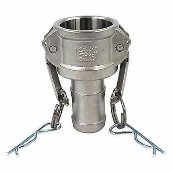 GRAINGER APPROVED Cam and Groove Coupling 1-1/4 316 SS, 55MV98