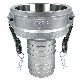 GRAINGER APPROVED Cam and Groove Coupling 4 316 SS, 55MW02