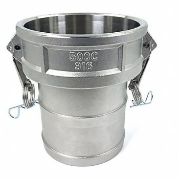 GRAINGER APPROVED Cam and Groove Coupling 5 316 SS, 55MW04