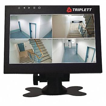 TRIPLETT Video Monitor Portable 1 Camera Input, 55MY53