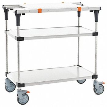 PREPMATE Service Cart 800 lb Load Cap. SS Silver, 55NE98