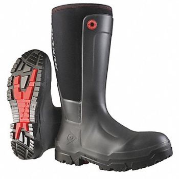 DUNLOP K2321 Rubber Boot Men s 6 Knee Black PR, 55NK66