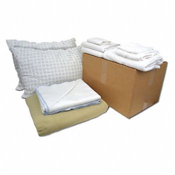 R R TEXTILE Bedding and Bath Kit King Size Beige/Wht, 55NP04