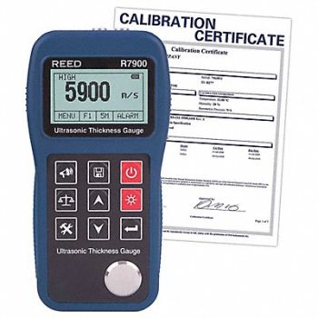 REED INSTRUMENTS Ultrasonic Thickness Gauge Steel, 55NP09