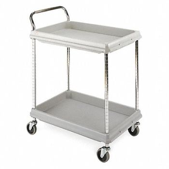 INSTOCK Laboratory Utility Deep Ledge Cart Gray, 55PA74