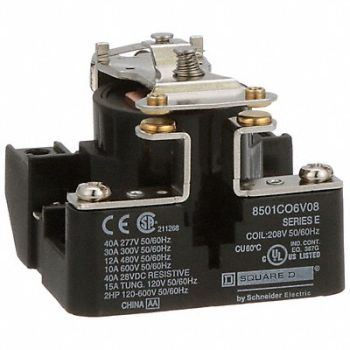 SCHNEIDER Open Power Relay 208VAC SPST-NO 4Pins, 55WG24