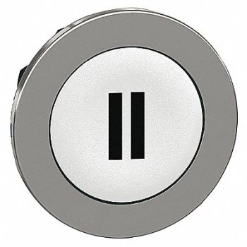 SCHNEIDER ELECTRIC Pushbutton Head Black White 30mm, 55WH25