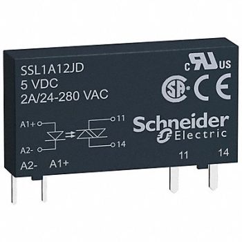 SCHNEIDER Solid State Relay 15-30V DC 2A Pins, 55WL21
