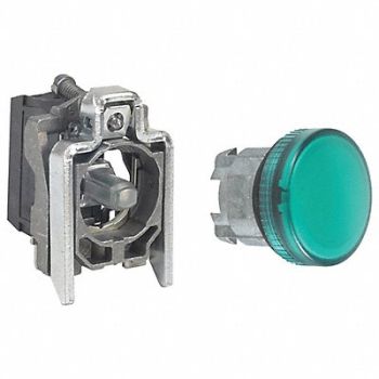 SCHNEIDER ELECTRIC Pilot Light 110 to 120VAC Green LED Lamp, 55WM20