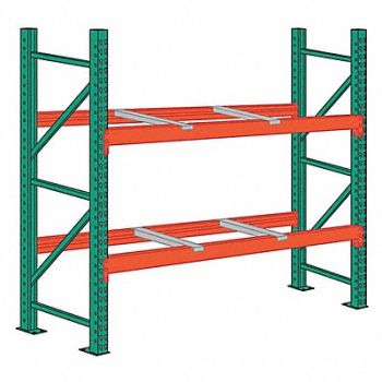 LYON Pallet Rack Starter Unit 2 Shelves Steel, 55XG08