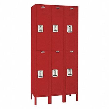 LYON Wrdrb Lckr 2x3Lckr Red 78 x36 x15 Assm, 55XZ85