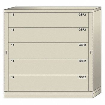 LYON Modular Drawer Cabinet 59-1/4 H Putty, 55YC49