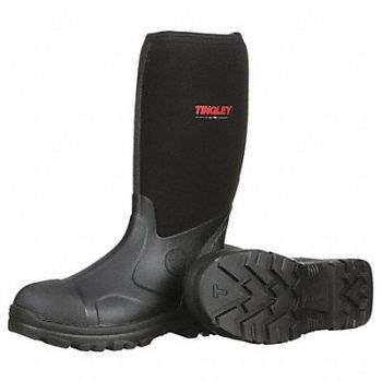 TINGLEY Rubber Boot Men s 14 Knee Black PR, 55YD87