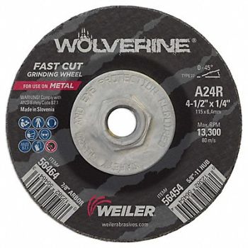 WOLVERINE GW-4-1/2 X 1/4 X 5/8-11 A24R(T27), 43YP89