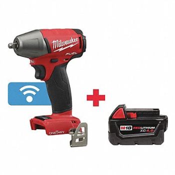 MILWAUKEE Impact Wrench Cordless Compact 18VDC, 564K70