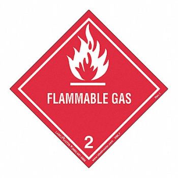 LABELMASTER Flammable Gas Label Worded PK50, 567W36