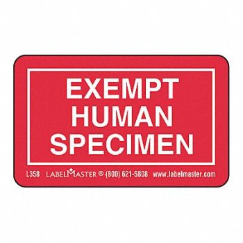 LABELMASTER Exempt Specimen Label Human PK1000, 567X24