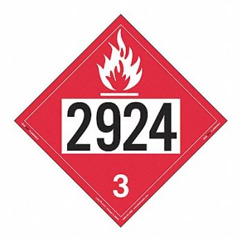 LABELMASTER Flammable Liquid Placard 2924 PK25, 567Y04