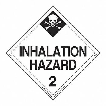 LABELMASTER Inhalation Hazard 2 Placard Vinyl PK25, 567Y07