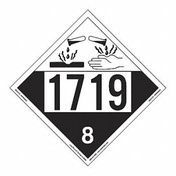 LABELMASTER Corrosive Placard UN1719 PK25, 567Y11
