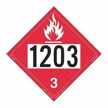 LABELMASTER Flammable Liquid Placard 1203 PK25, 567Y41