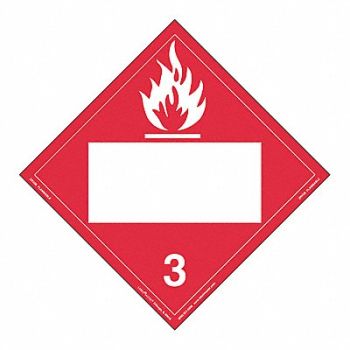 LABELMASTER Flammable Liquid Placard PK25, 567Z10