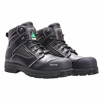 ROYER Work Boot 6 R Black Composite PR, 56DZ96