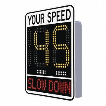 TAPCO LED Radar Speed Display Sign Red/Ylw LED, 56FK61