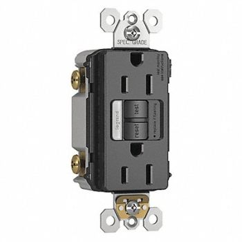 GRAINGER APPROVED Power Inlet 15A 125VAC Receptacle GFCI, 56FN17