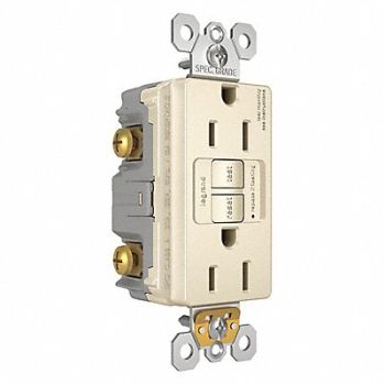 GRAINGER APPROVED Power Inlet 15A 125VAC Receptacle GFCI, 56FN31