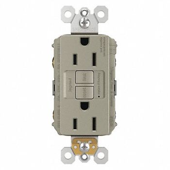 GRAINGER APPROVED Power Inlet 15A 125VAC Receptacle GFCI, 56FN32