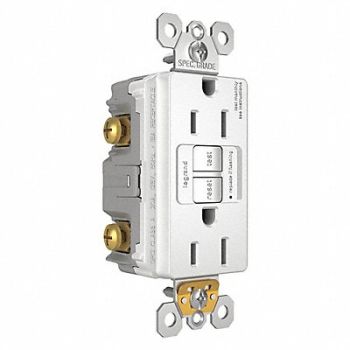 GRAINGER APPROVED Power Inlet 15A 125VAC Receptacle GFCI, 56FN33